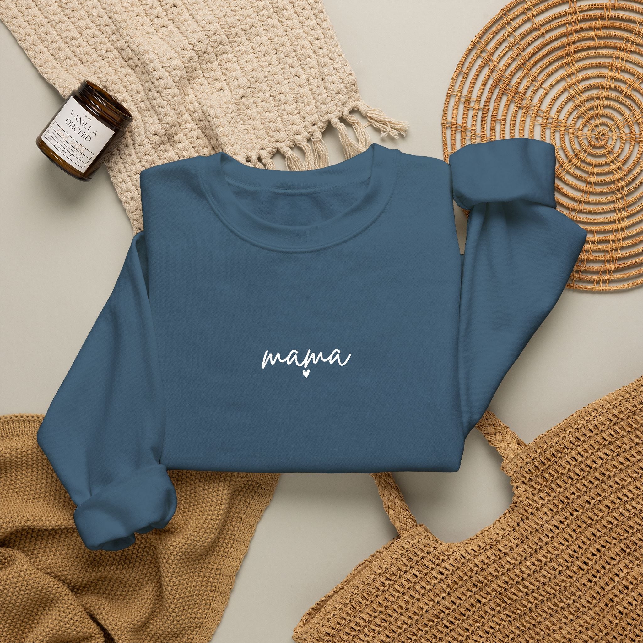 Mama Crewneck Sweatshirt — Minimal Script Mom Sweatshirt