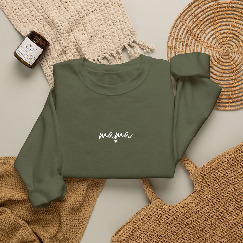 Mama Crewneck Sweatshirt — Minimal Script Mom Sweatshirt