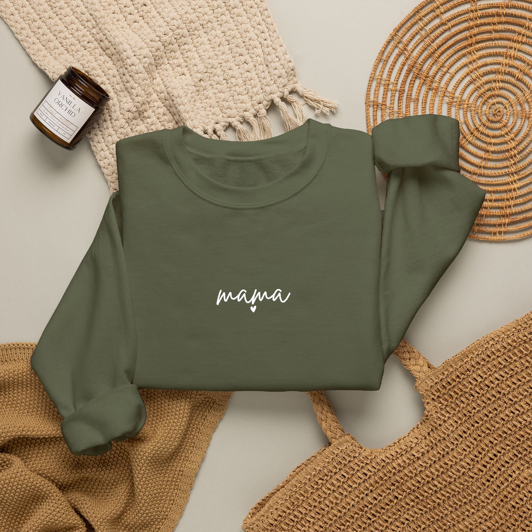 Mama Crewneck Sweatshirt — Minimal Script Mom Sweatshirt