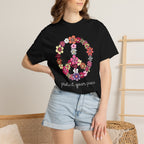 Peace Floral T-Shirt — "Protect Your Peace" Vintage Flower Peace Sign Tee