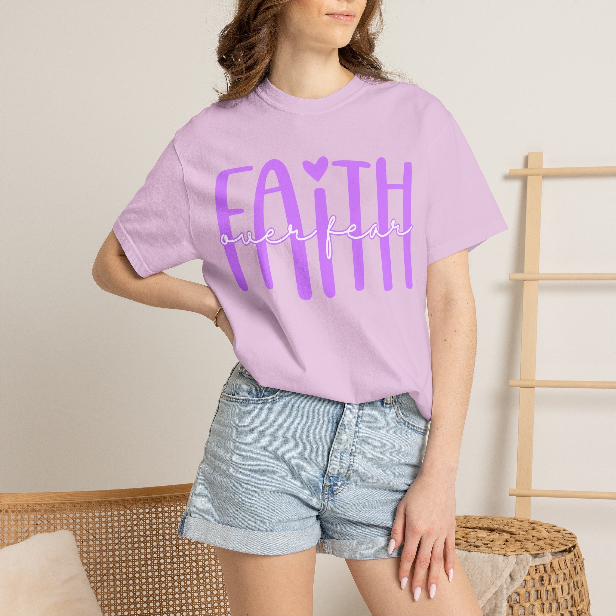 Faith Heart Tee — "Faith" Script Graphic T-Shirt