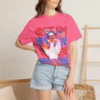 America Duck T-Shirt — Patriotic Funny Duck with Sunglasses & Hot Dog
