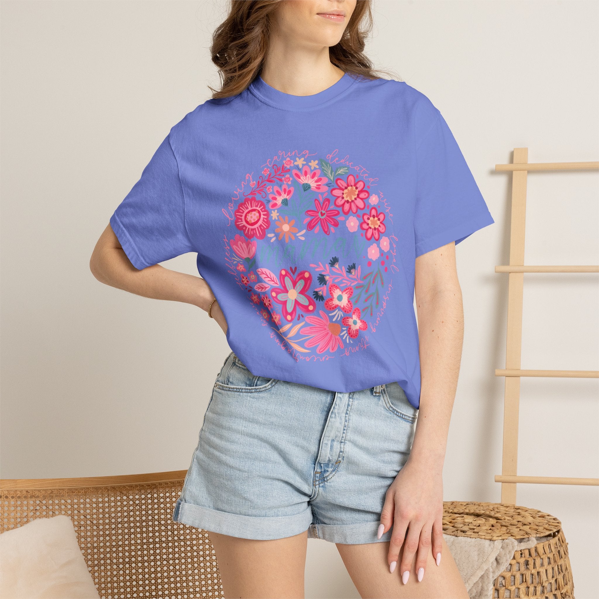 Mama Floral T-Shirt — Pink Flower Circle Mothers Day Gift