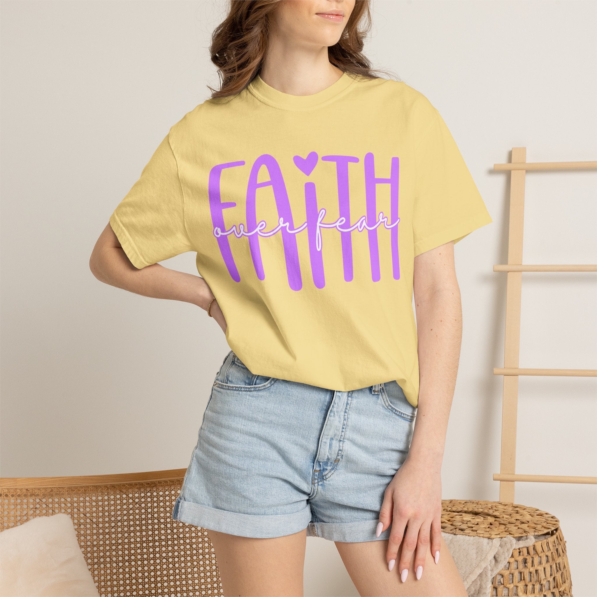 Faith Heart Tee — "Faith" Script Graphic T-Shirt