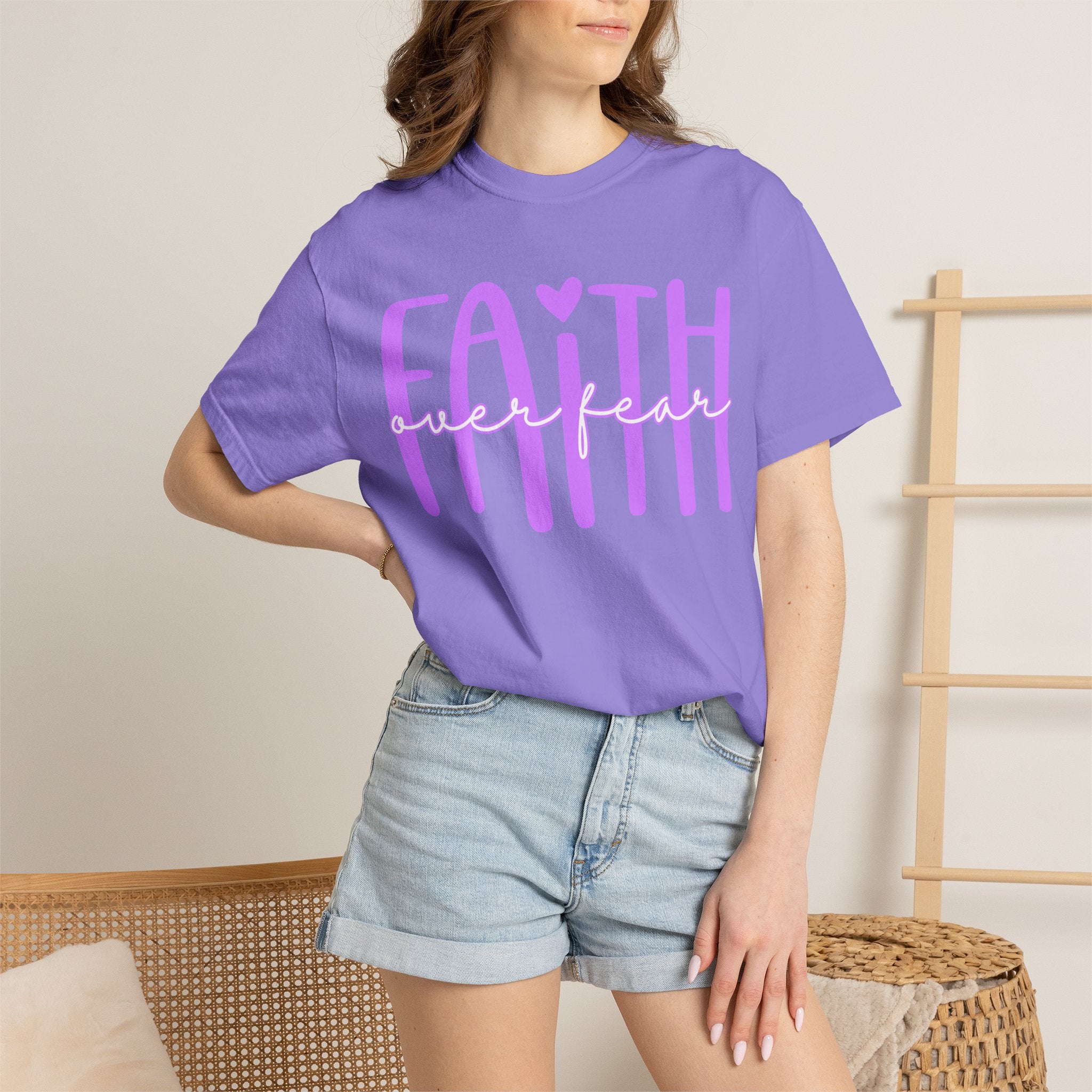 Faith Heart Tee — "Faith" Script Graphic T-Shirt