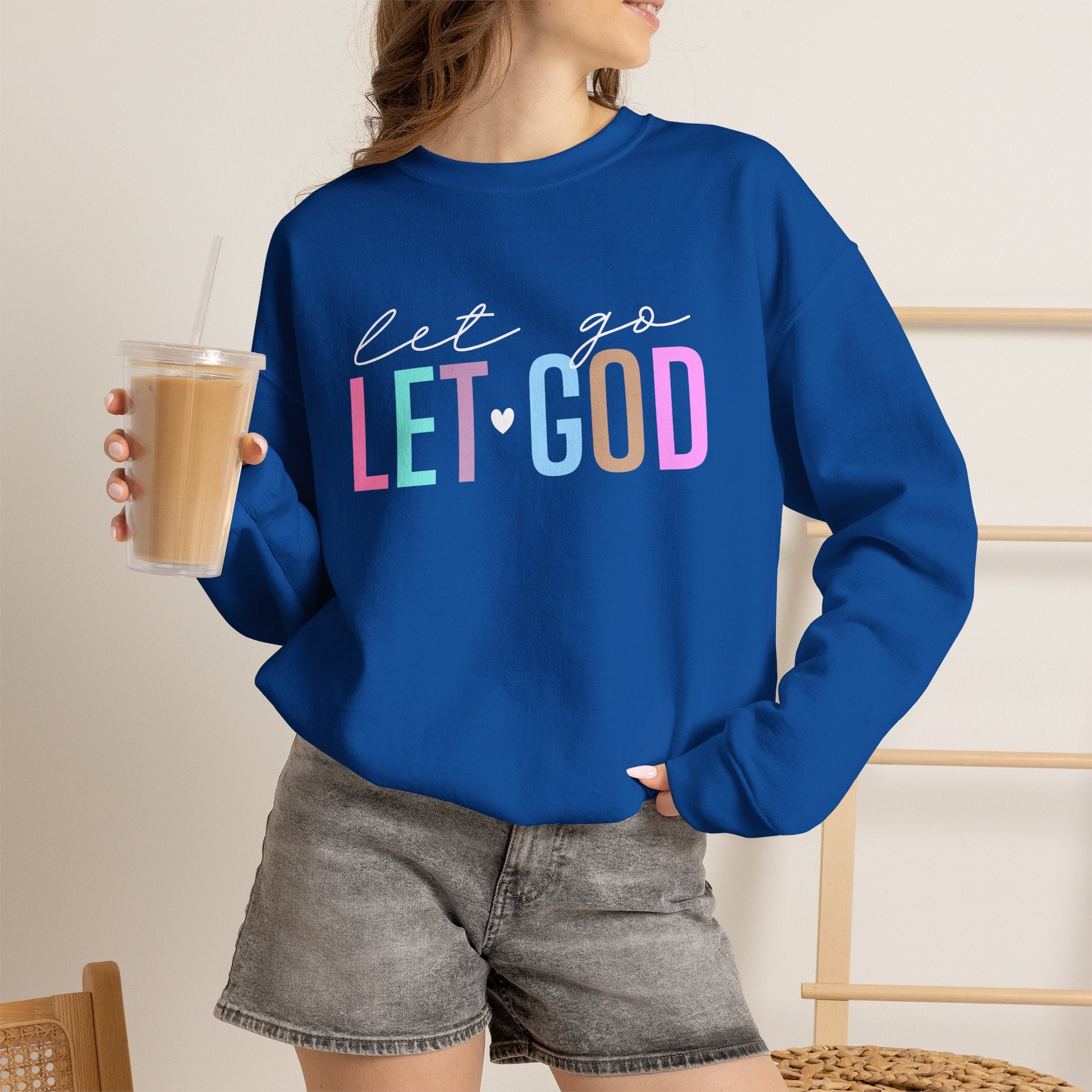 Let God Pastel Crewneck Sweatshirt — Inspirational Christian Pullover