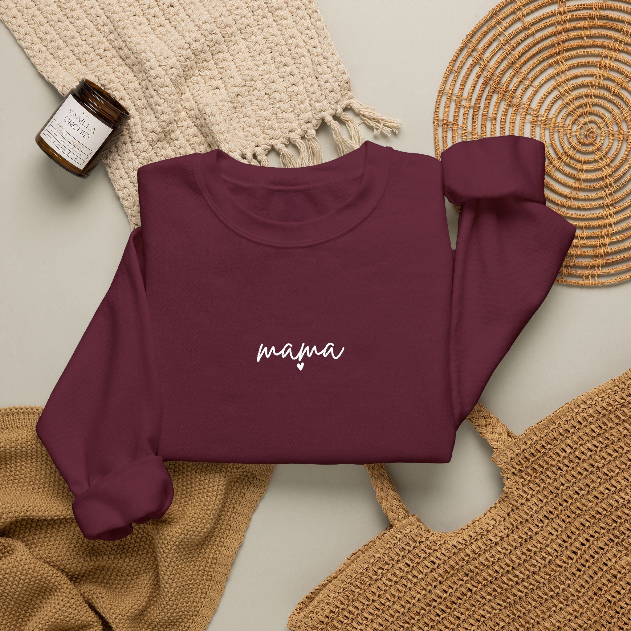 Mama Crewneck Sweatshirt — Minimal Script Mom Sweatshirt