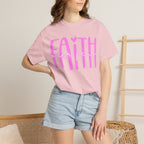 Faith Heart T-Shirt — Pink Script Faithful Tee for Women & Teens