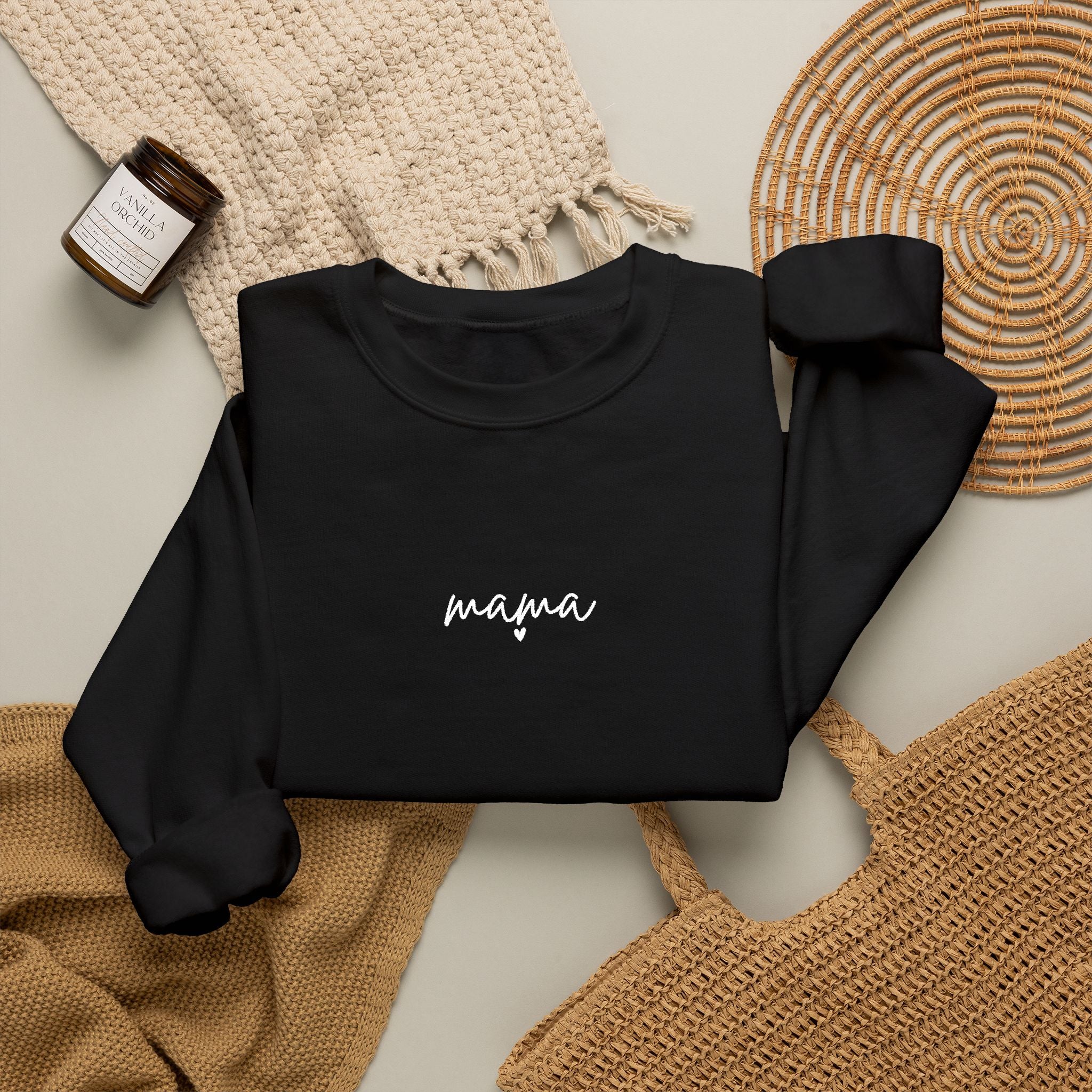 Mama Crewneck Sweatshirt — Minimal Script Mom Sweatshirt