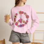 Peace Flower Sweatshirt — "Protect Your Peace" Floral Peace Sign Crewneck