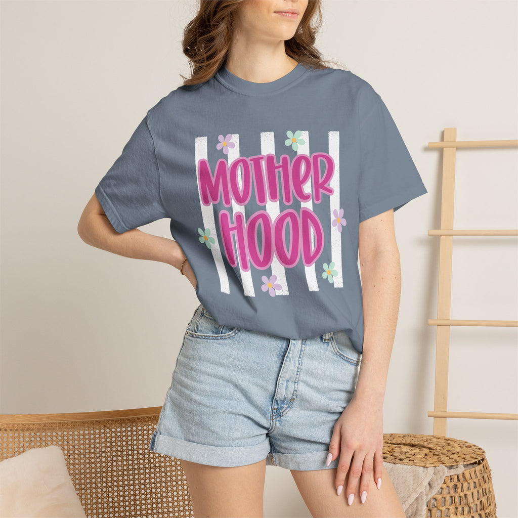 Motherhood Retro Flower T-Shirt — Vintage-Inspired Mom Tee