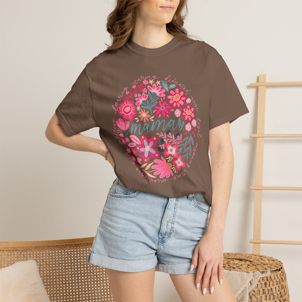 Mama Floral T-Shirt — Pink Flower Circle Mothers Day Gift