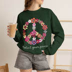 Peace Flower Sweatshirt — "Protect Your Peace" Floral Peace Sign Crewneck