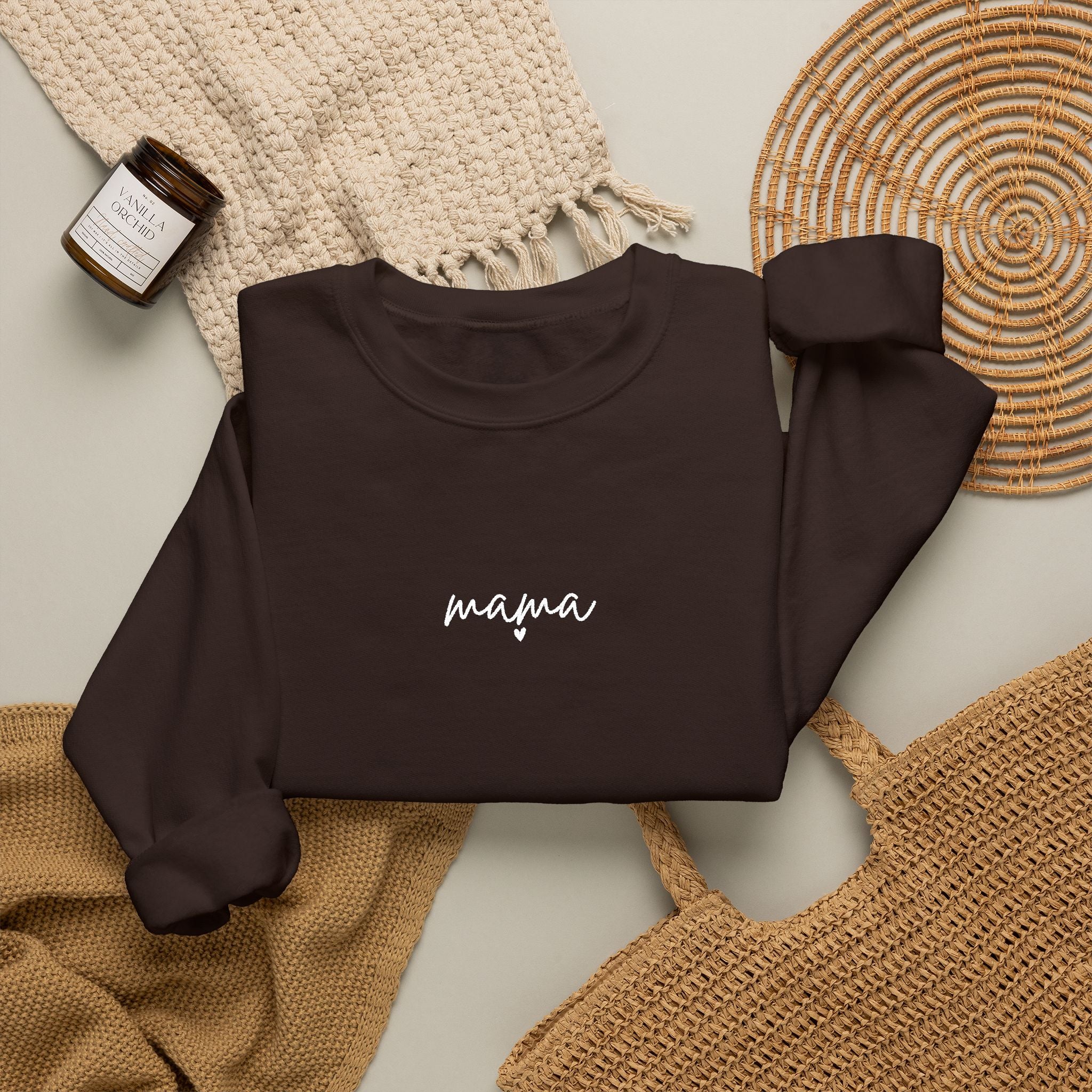 Mama Crewneck Sweatshirt — Minimal Script Mom Sweatshirt