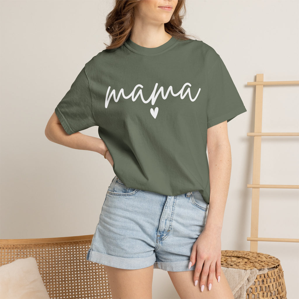 Mama Script T‑Shirt — Cozy 'mama' Heart Tee for Moms, Mother's Day Gift