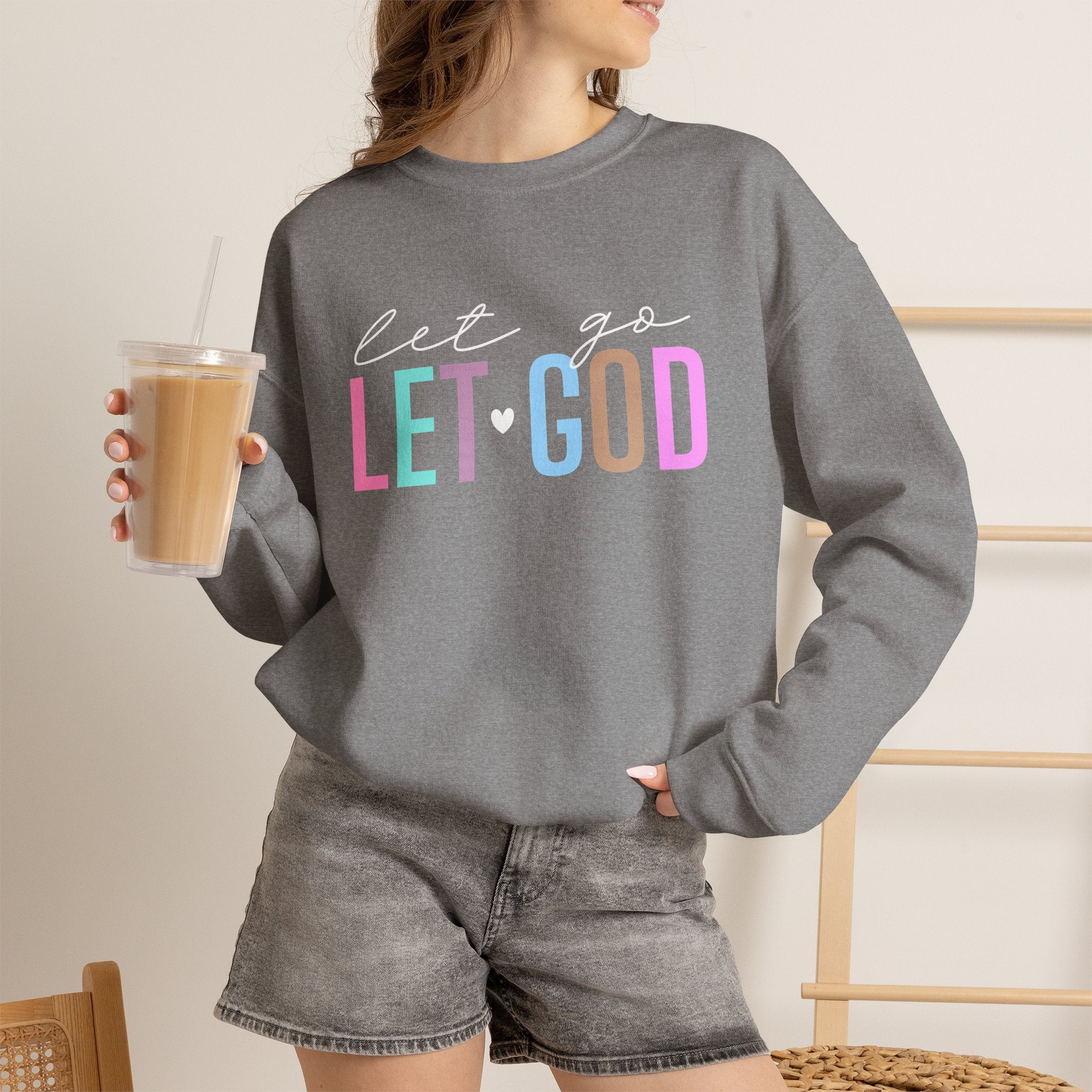 Let God Pastel Crewneck Sweatshirt — Inspirational Christian Pullover