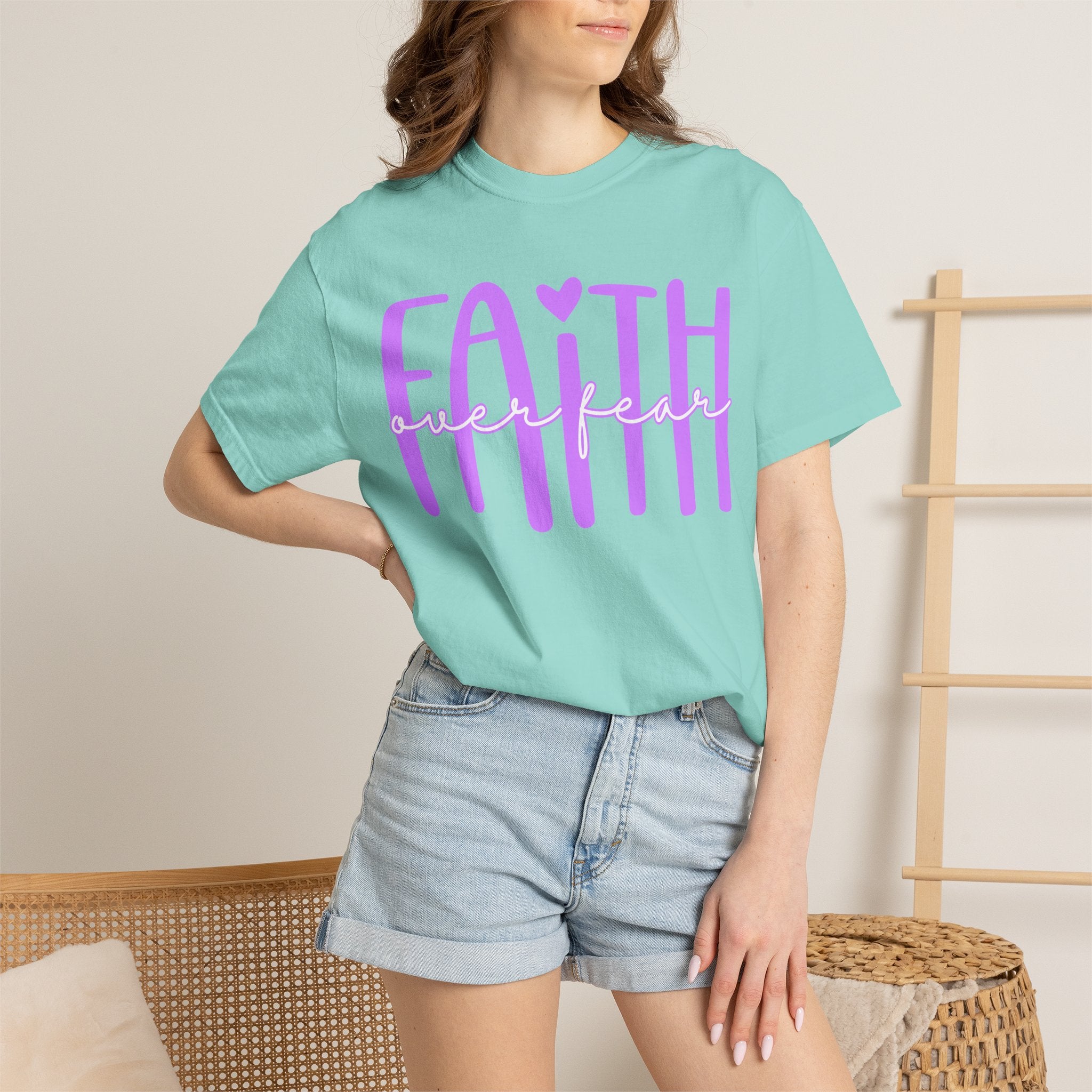 Faith Heart Tee — "Faith" Script Graphic T-Shirt