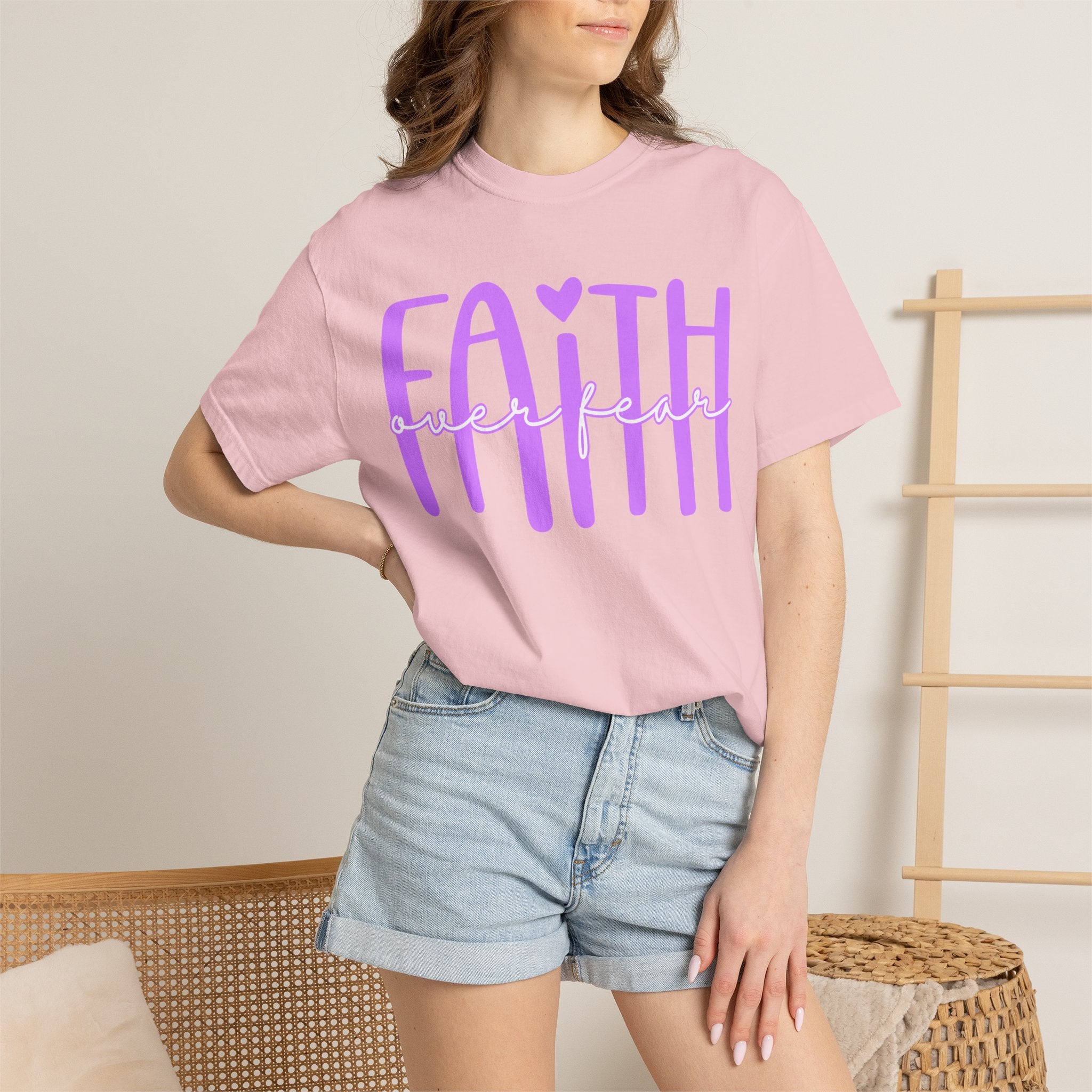Faith Heart Tee — "Faith" Script Graphic T-Shirt