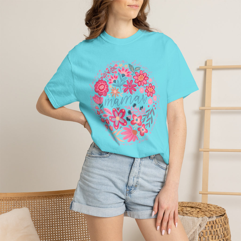 Mama Floral T-Shirt — Pink Flower Circle Mothers Day Gift