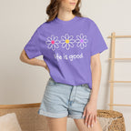 Life Is Good Daisy T-Shirt — Retro Floral Graphic Tee