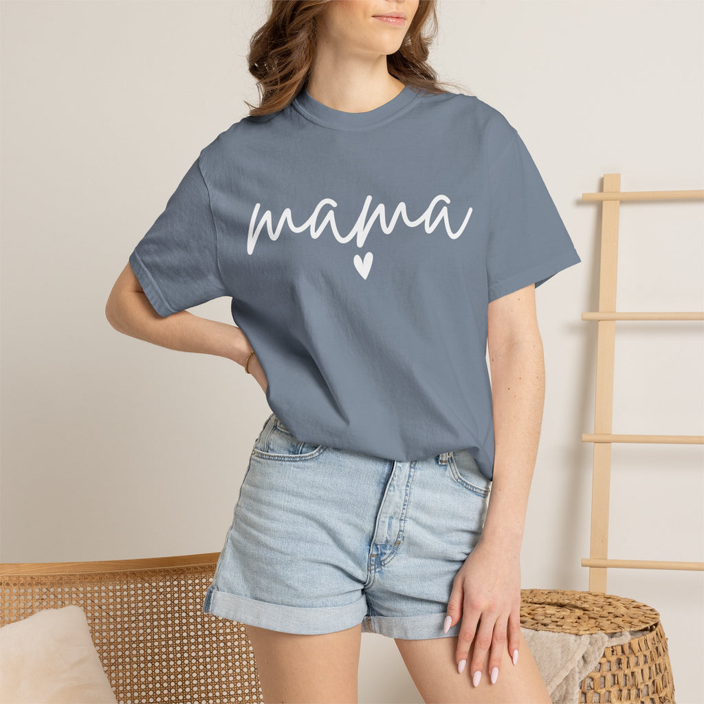 Mama Script T‑Shirt — Cozy 'mama' Heart Tee for Moms, Mother's Day Gift