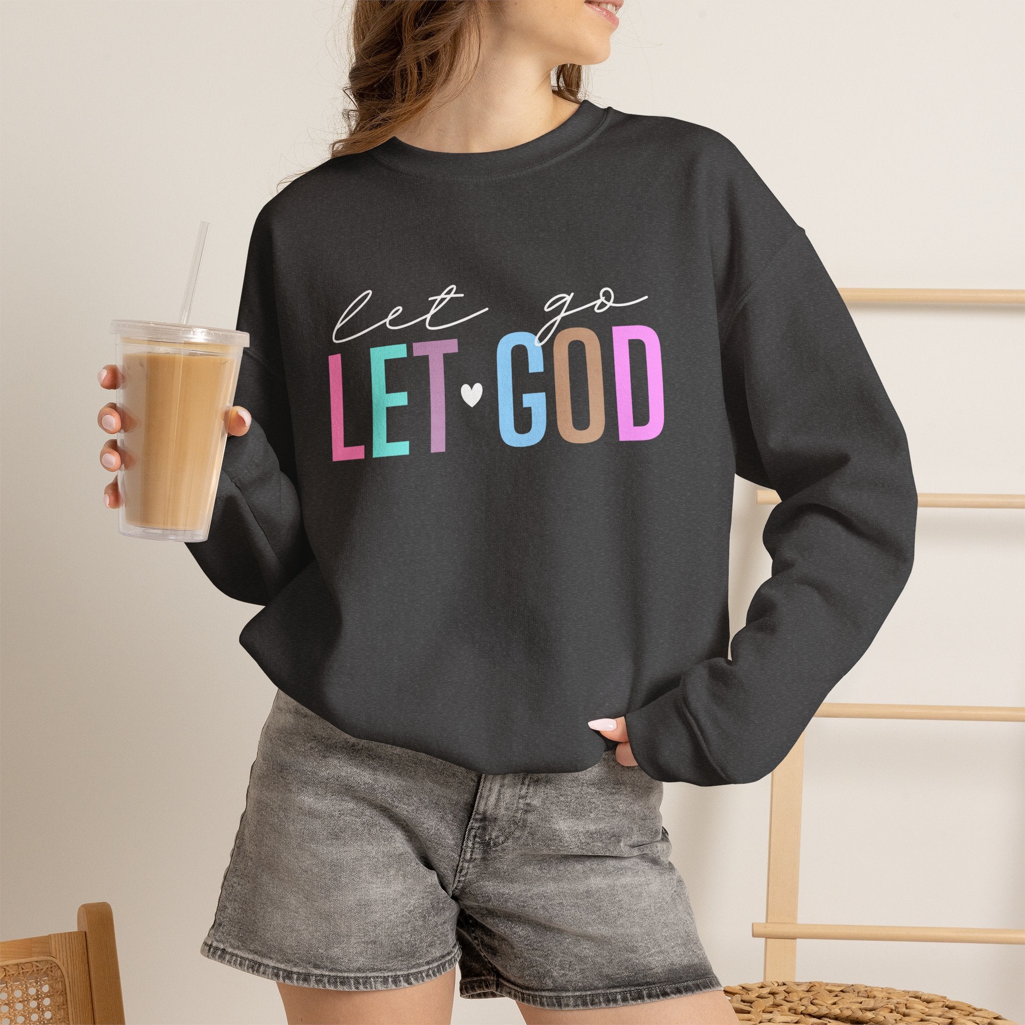 Let God Pastel Crewneck Sweatshirt — Inspirational Christian Pullover