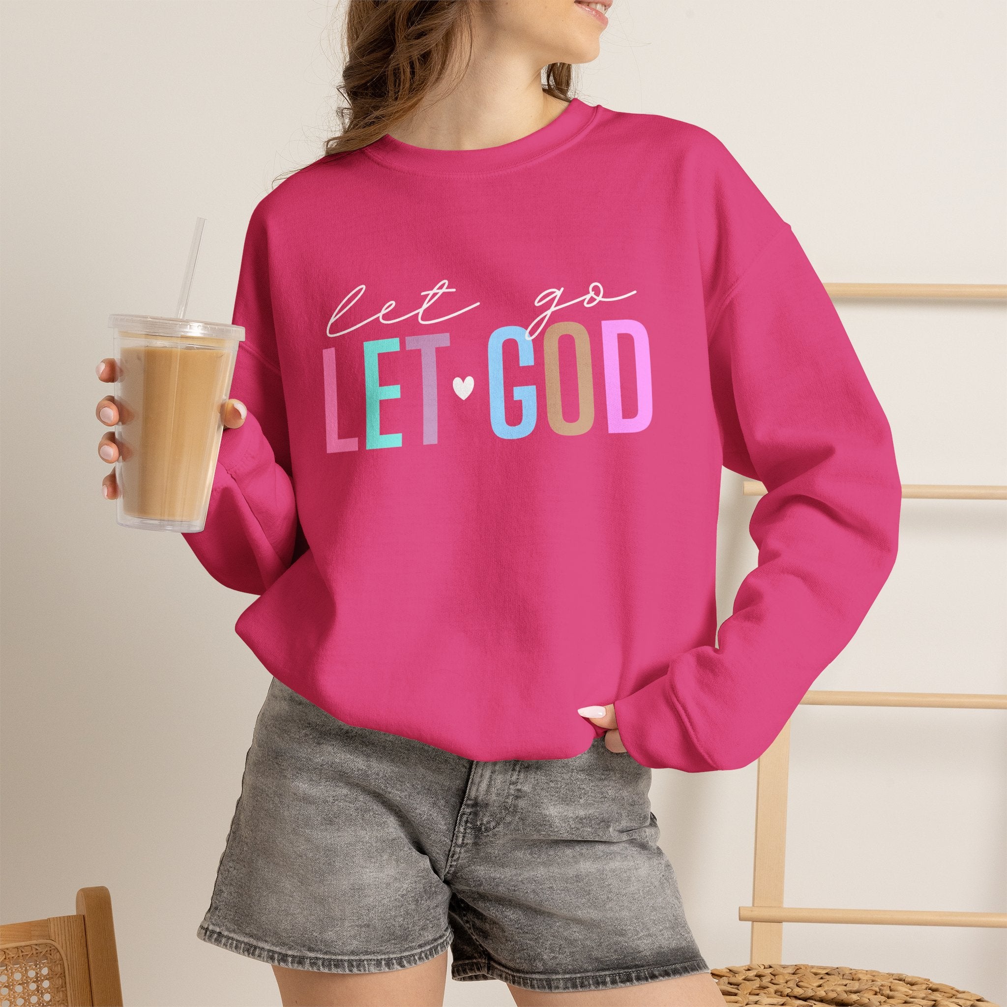 Let God Pastel Crewneck Sweatshirt — Inspirational Christian Pullover