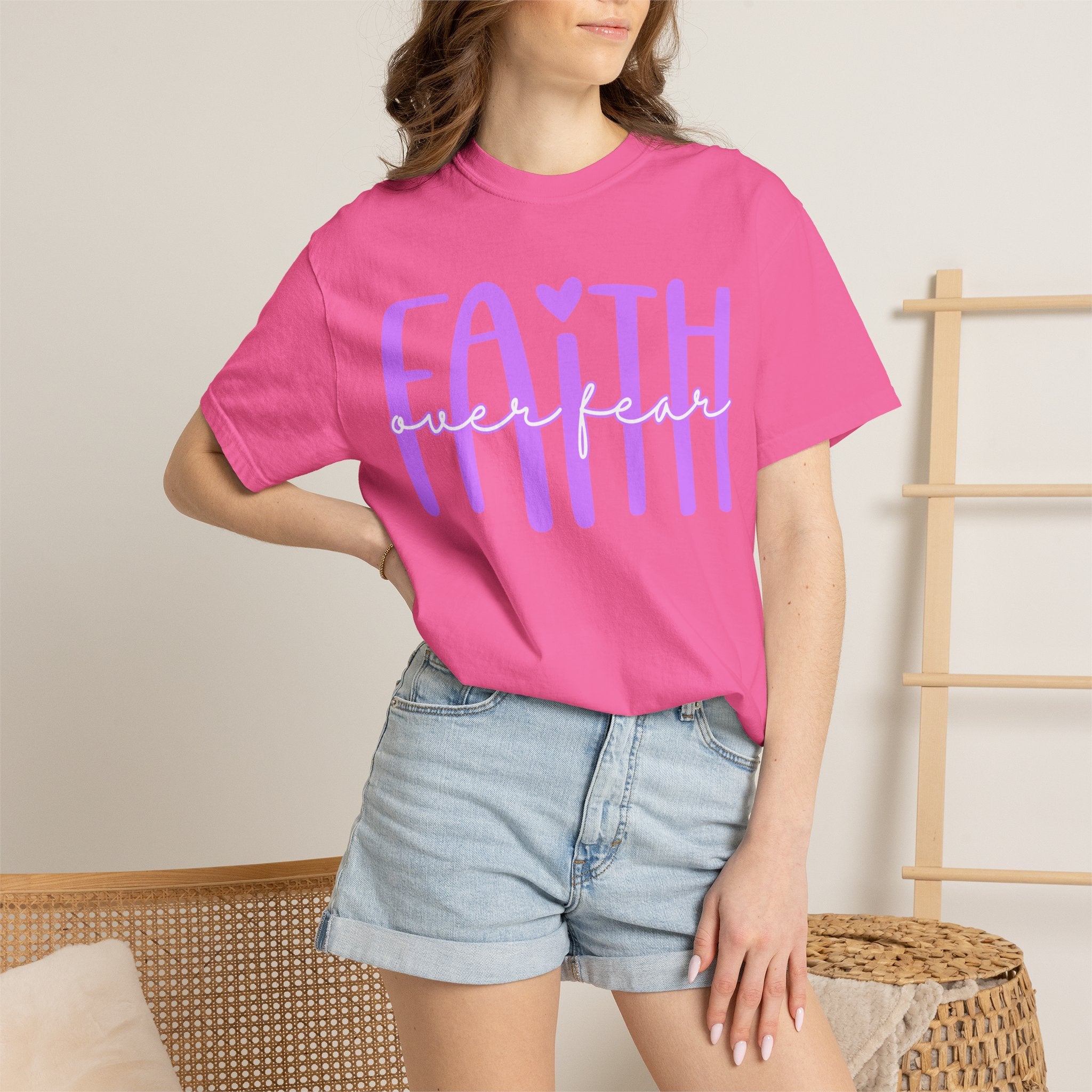 Faith Heart Tee — "Faith" Script Graphic T-Shirt