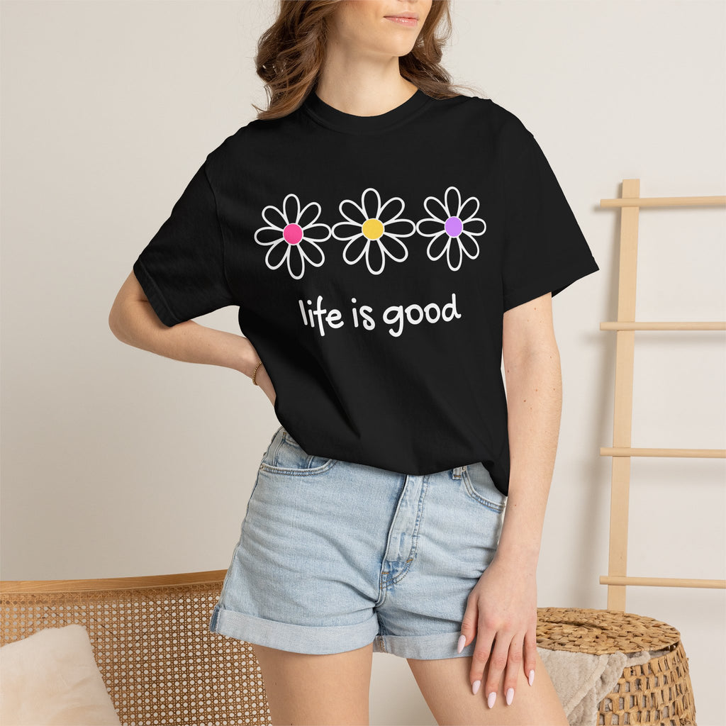 Life Is Good Daisy T-Shirt — Retro Floral Graphic Tee
