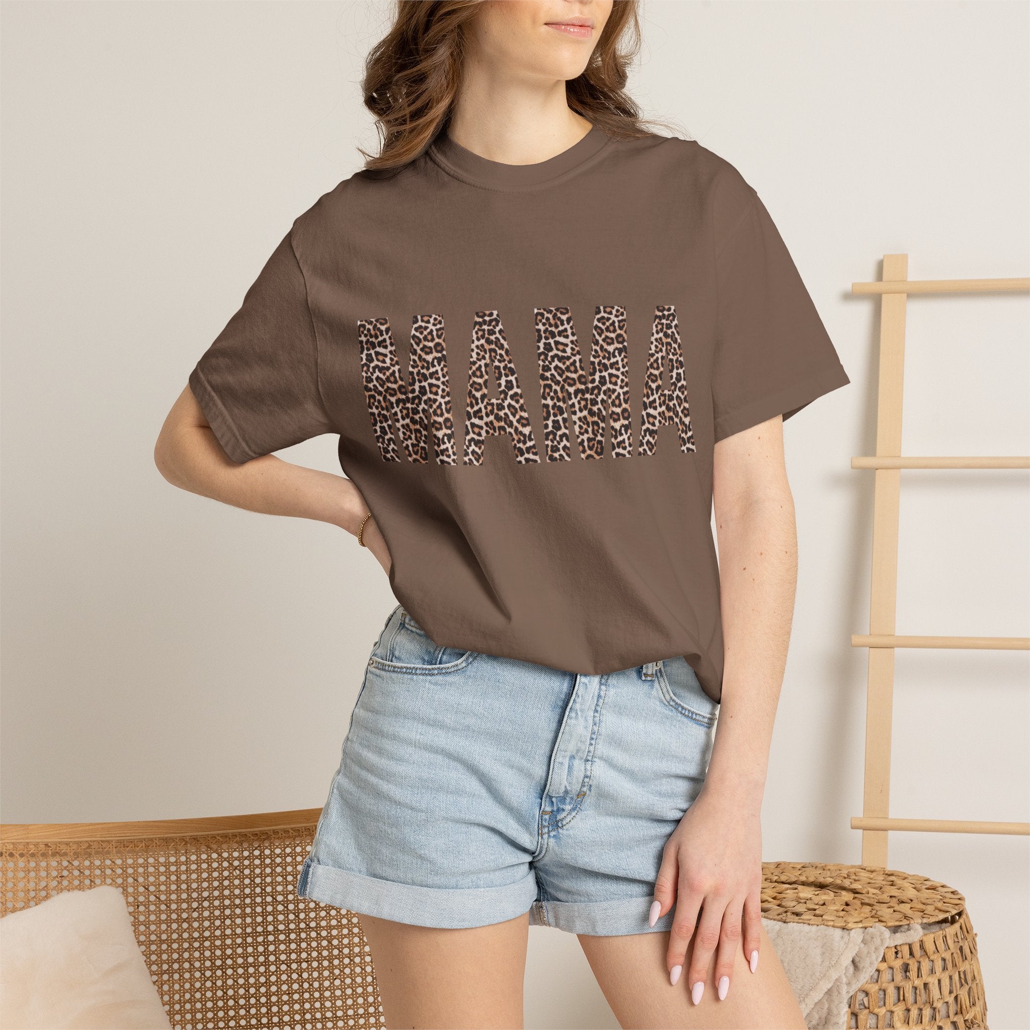 Mama Leopard Print T-Shirt — Casual Mom Tee for Mother's Day & Everyday Wear