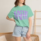 Faith Heart Tee — "Faith" Script Graphic T-Shirt