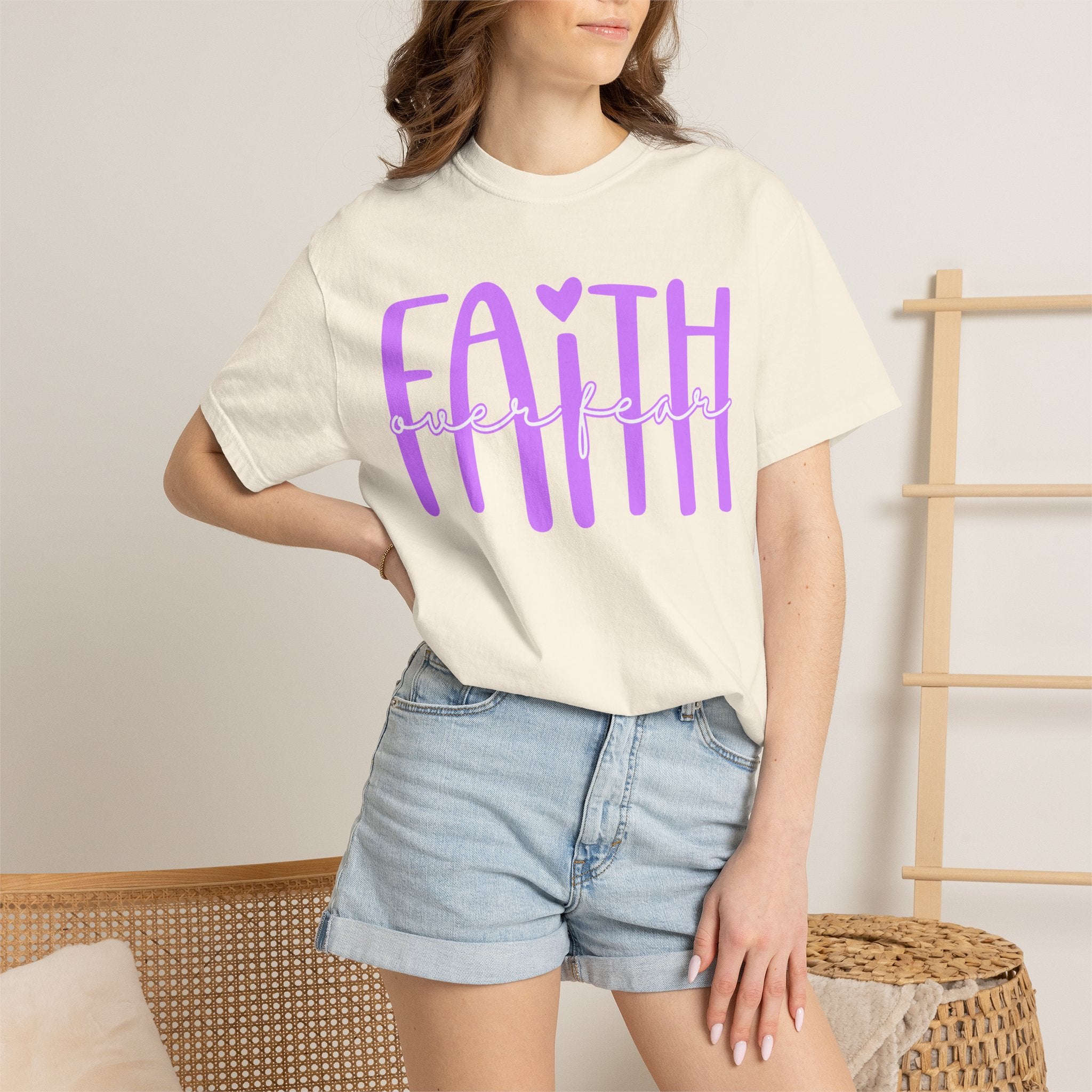 Faith Heart Tee — "Faith" Script Graphic T-Shirt