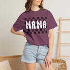 Mama Checkerboard T-Shirt — Retro Plaid Graphic Tee for Moms