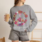 Peace Flower Sweatshirt — "Protect Your Peace" Floral Peace Sign Crewneck