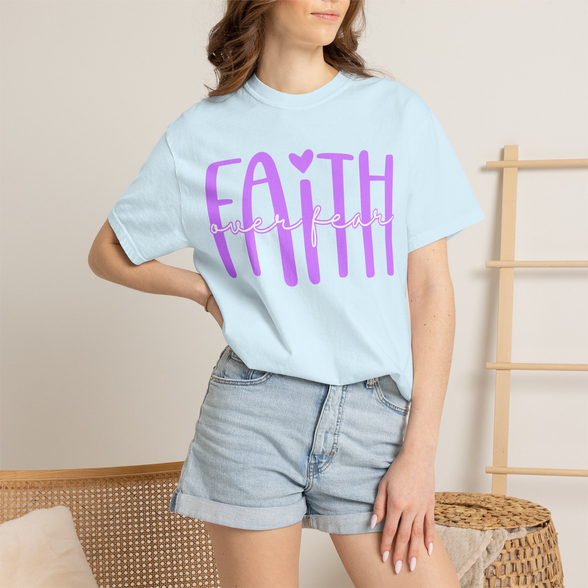 Faith Heart Tee — "Faith" Script Graphic T-Shirt