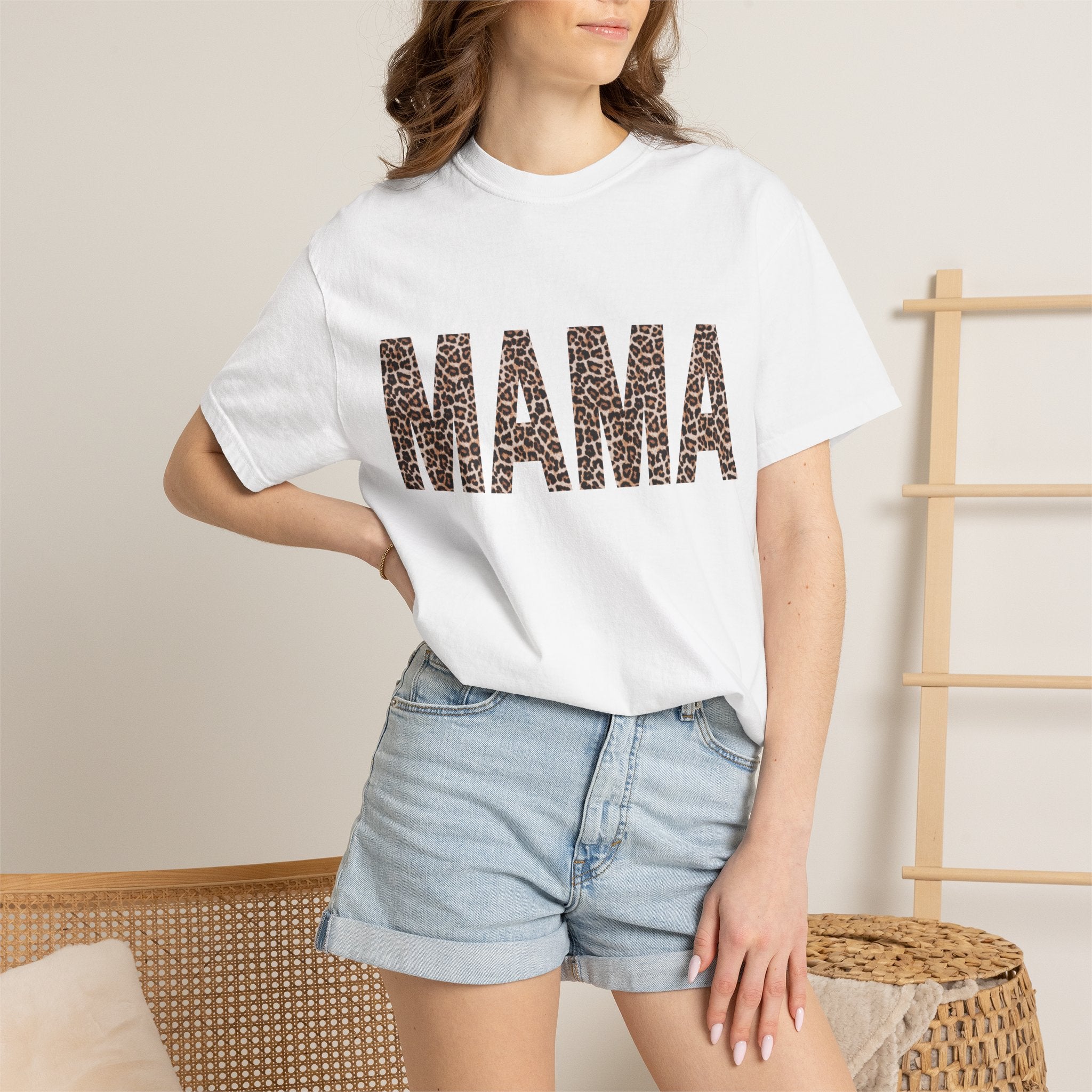Mama Leopard Print T-Shirt — Casual Mom Tee for Mother's Day & Everyday Wear