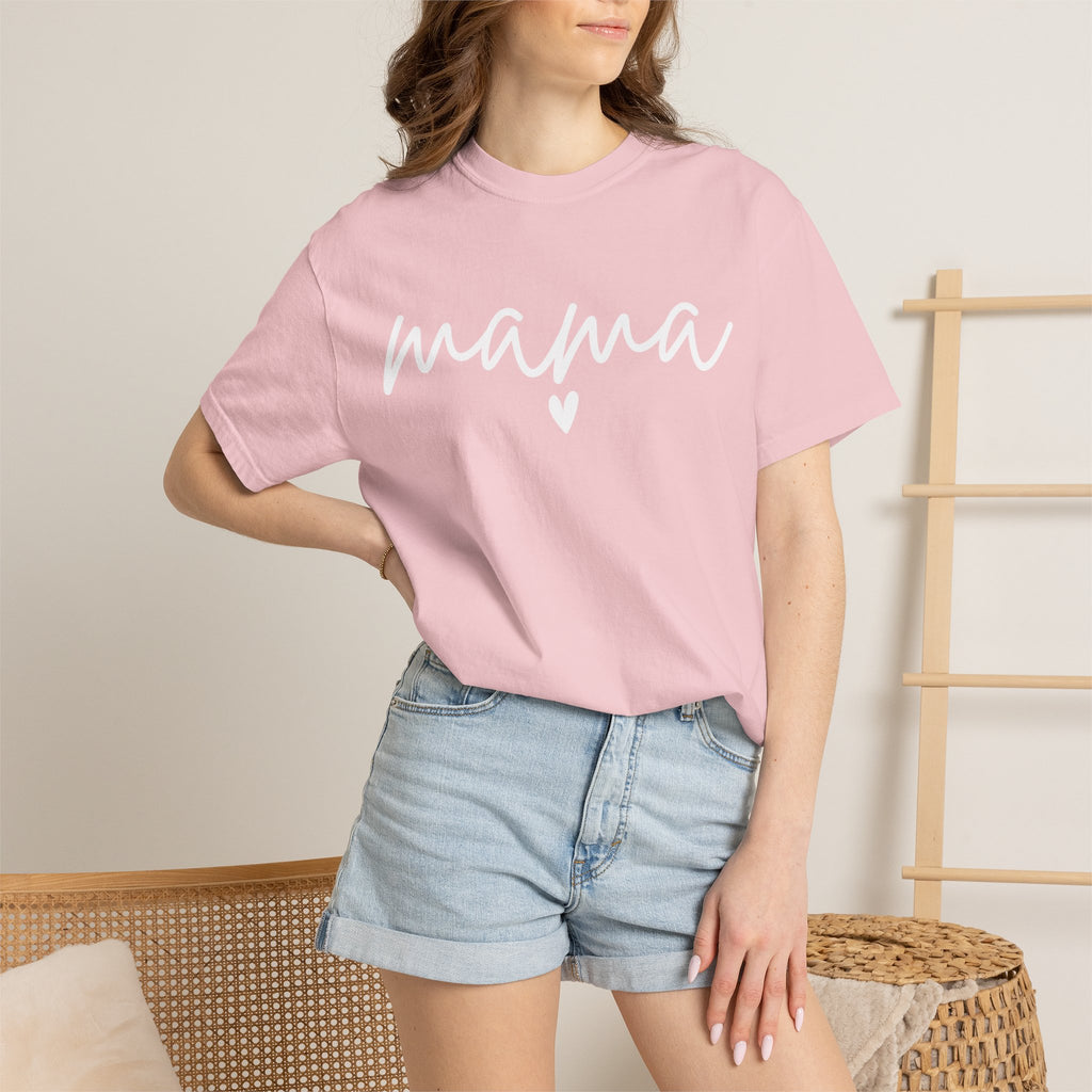 Mama Script T‑Shirt — Cozy Mom Graphic Tee (Heart Accent)