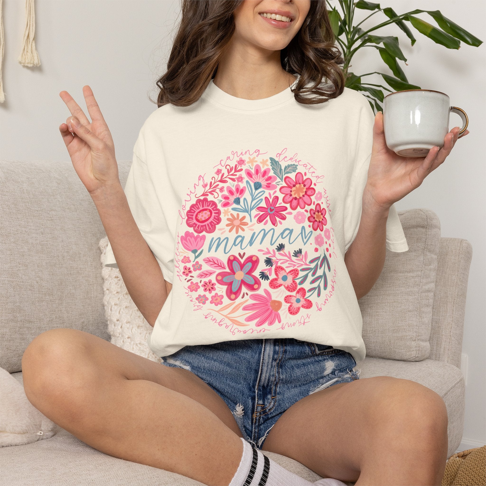 Mama Floral T-Shirt — Pink Flower Mother's Day Tee