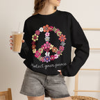 Peace Flower Sweatshirt — "Protect Your Peace" Floral Peace Sign Crewneck