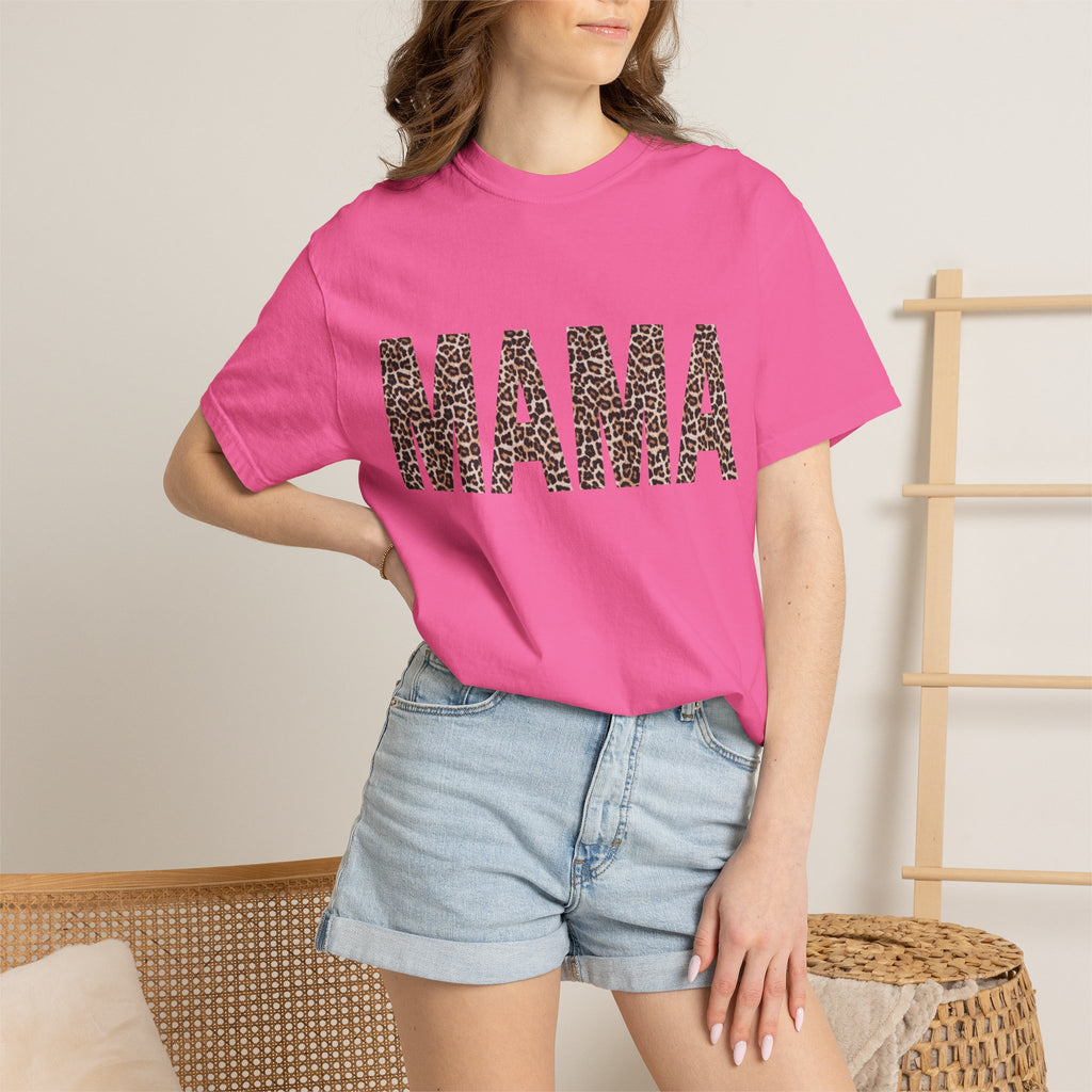Mama Leopard Print T-Shirt — Casual Mom Tee for Mother's Day & Everyday Wear