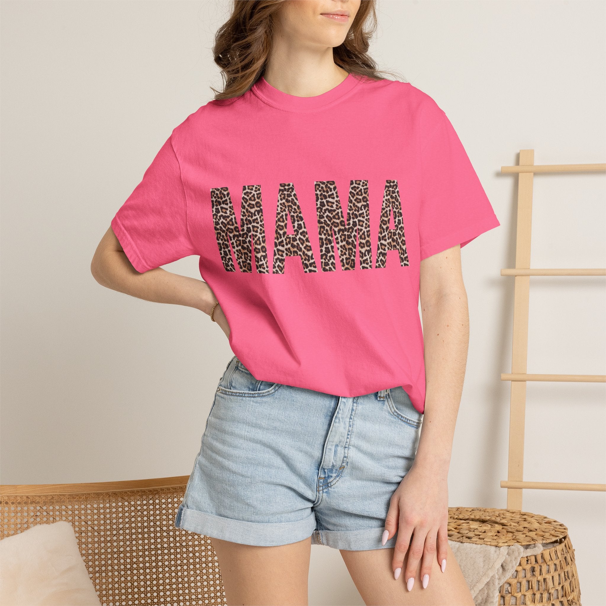 Mama Leopard Print T-Shirt — Casual Mom Tee for Mother's Day & Everyday Wear