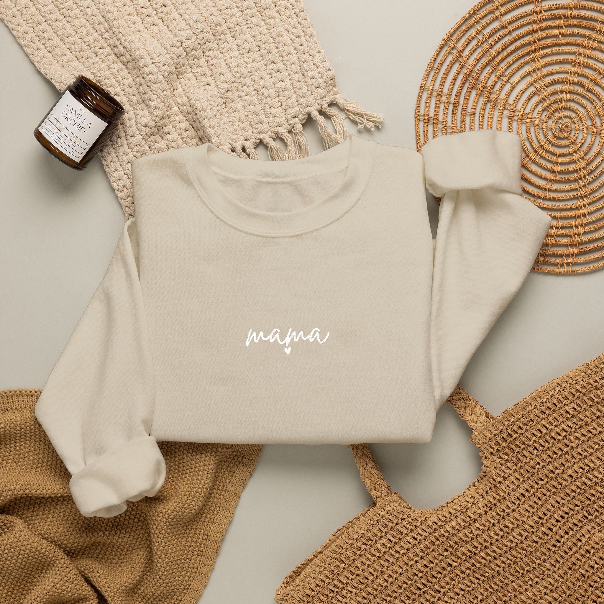 Mama Crewneck Sweatshirt — Minimal Script Mom Sweatshirt