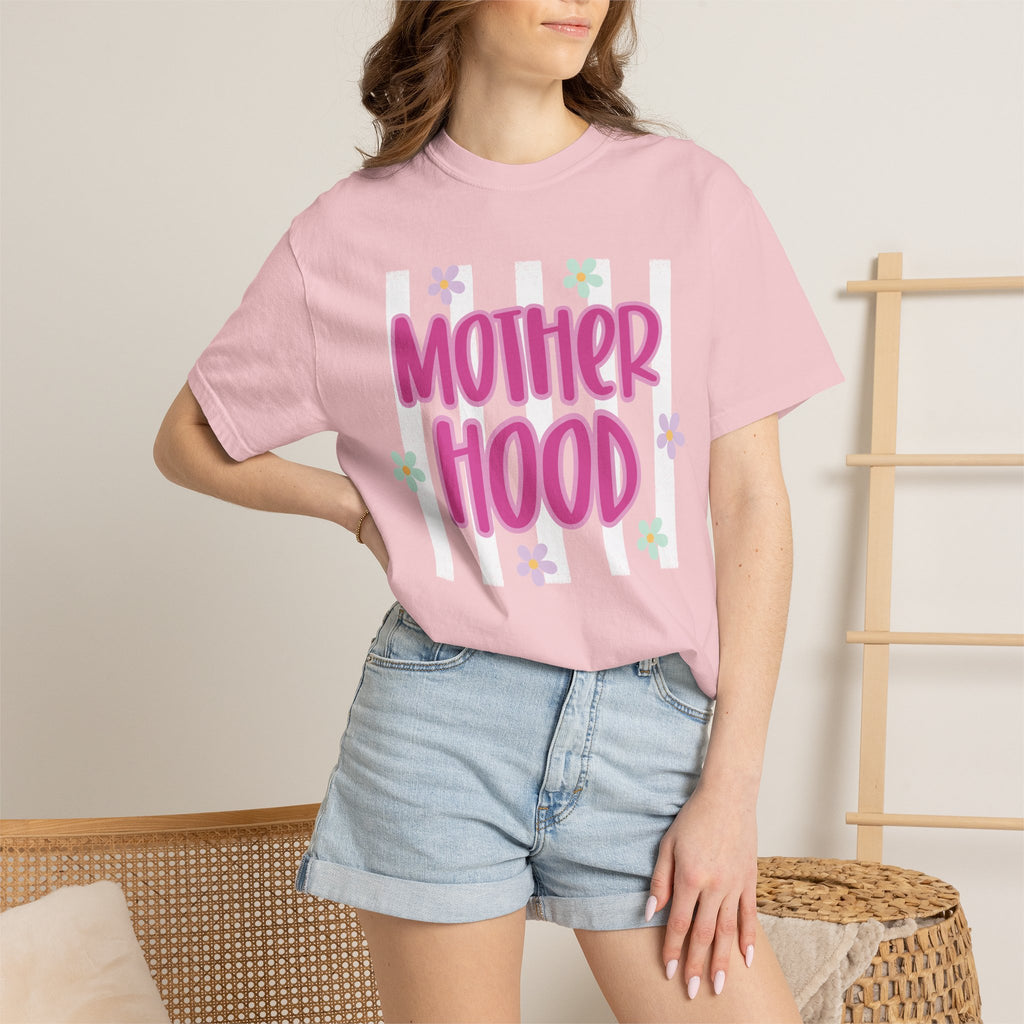 Motherhood Retro Flower T-Shirt — Vintage-Inspired Mom Tee