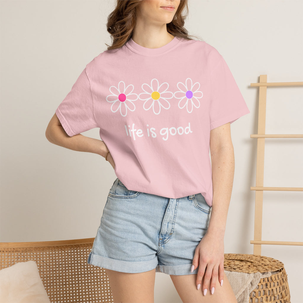 Life Is Good Daisy T-Shirt — Retro Floral Graphic Tee