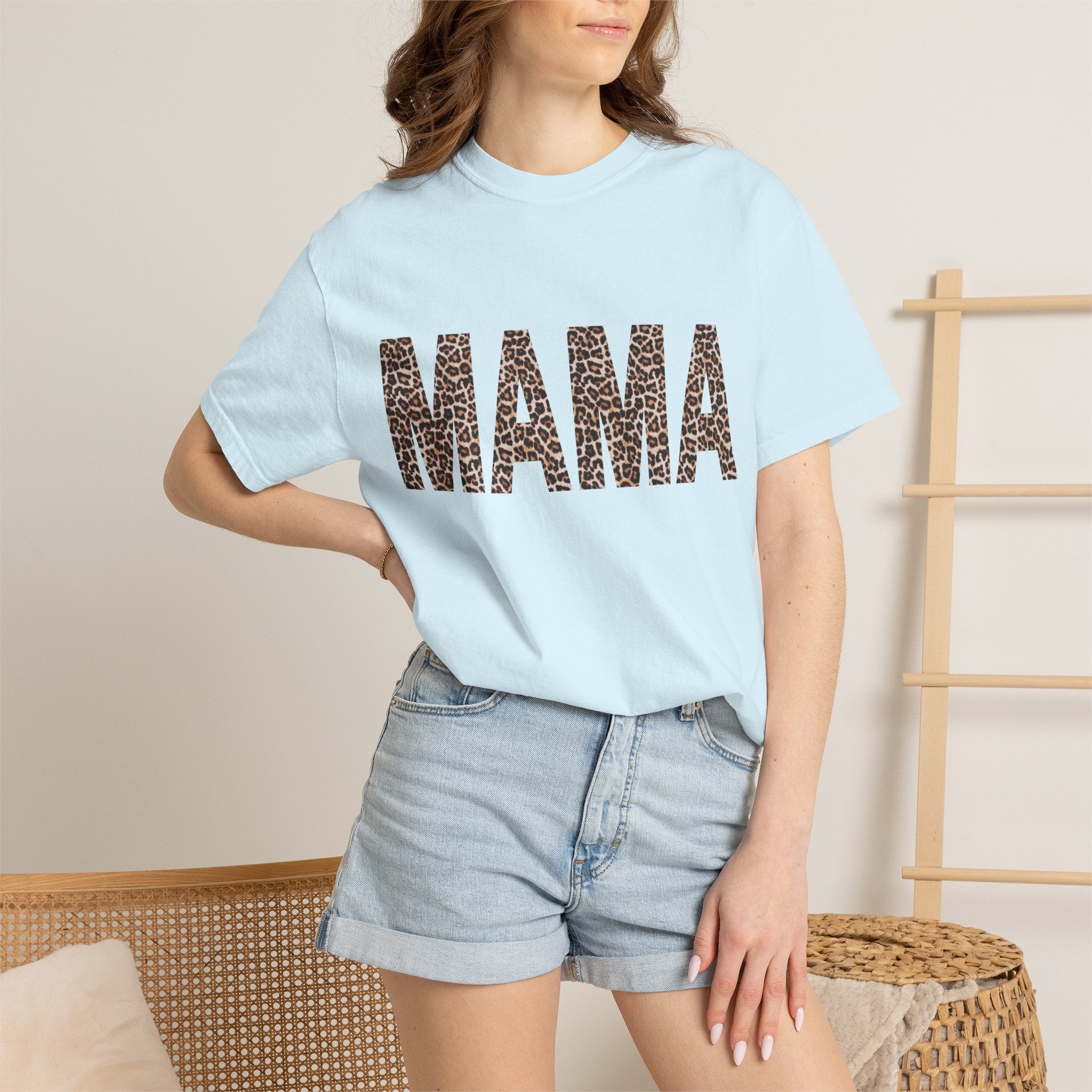 Mama Leopard Print T-Shirt — Casual Mom Tee for Mother's Day & Everyday Wear