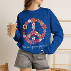 Peace Flower Sweatshirt — "Protect Your Peace" Floral Peace Sign Crewneck