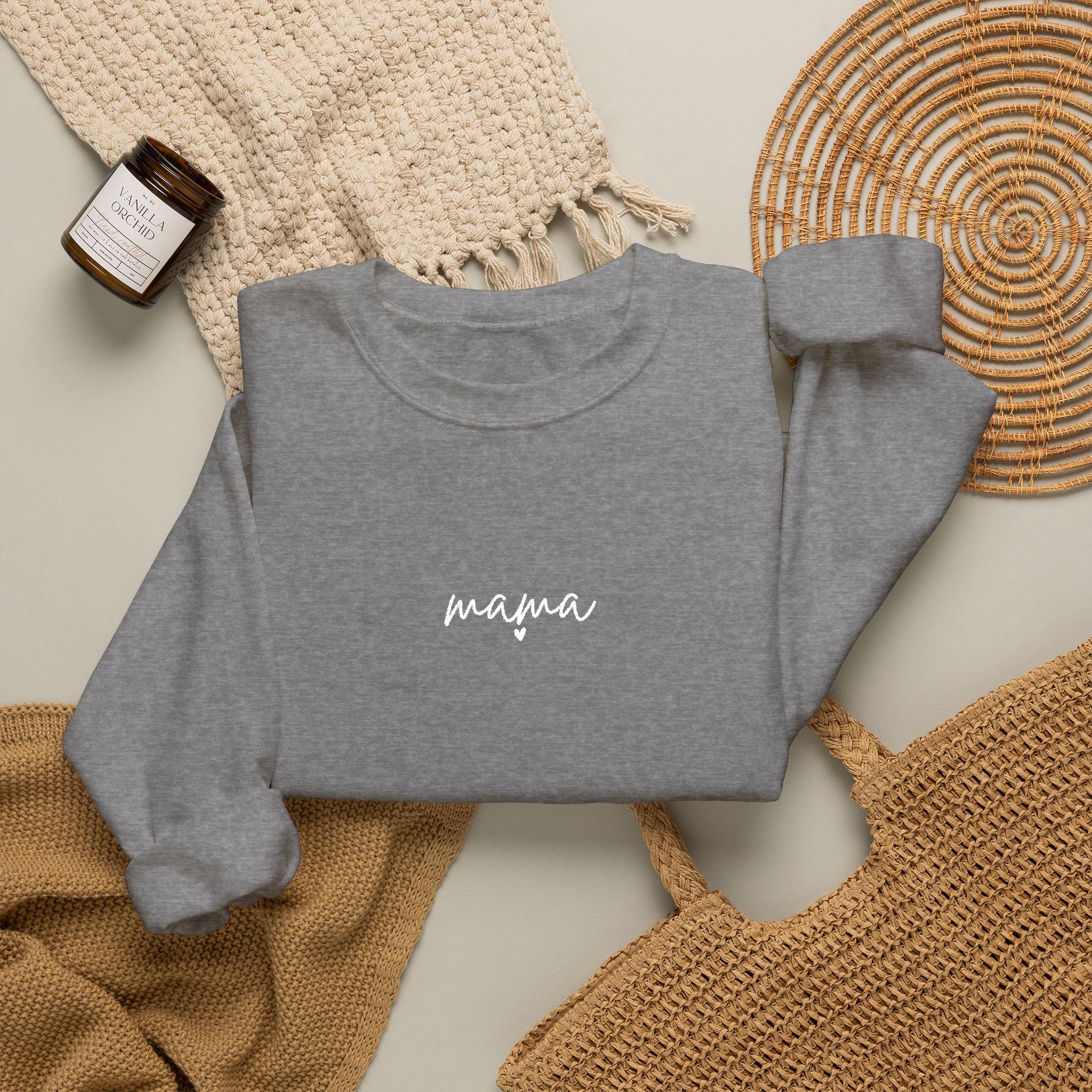 Mama Crewneck Sweatshirt — Minimal Script Mom Sweatshirt
