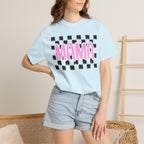 Mama Checkerboard T-Shirt — Pink Retro Mom Tee